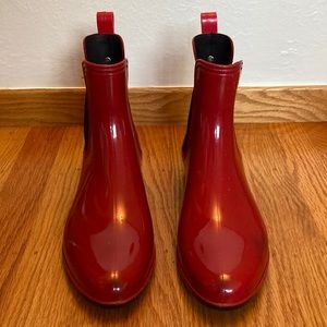 Red Chelsea Rainboots